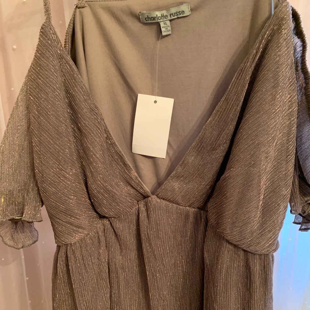 Off the shoulder shimmer blouse